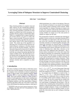 Leveraging Union of Subspace Structure to Improve Constrained Clustering