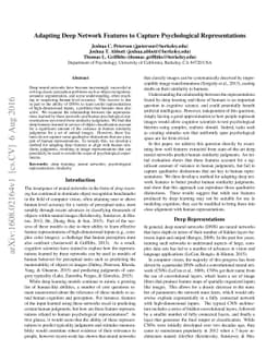 Adapting Deep Network Features to Capture Psychological Representations