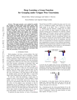 Deep Learning a Grasp Function for Grasping under Gripper Pose
  Uncertainty