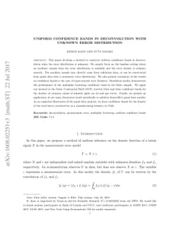 Uniform confidence bands in deconvolution with unknown error
  distribution