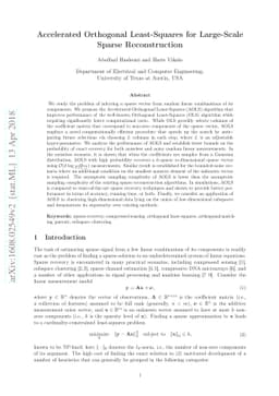 Sampling Requirements and Accelerated Schemes for Sparse Linear
  Regression with Orthogonal Least-Squares