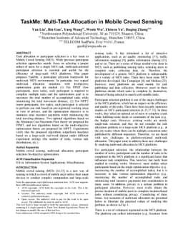 TaskMe: Multi-Task Allocation in Mobile Crowd Sensing