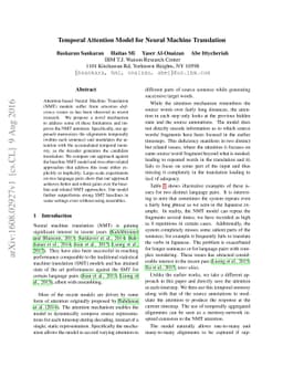 Temporal Attention Model for Neural Machine Translation