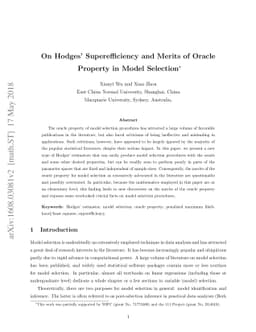 On Hodges' Superefficiency and Merits of Oracle Property in Model
  Selection