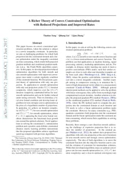A Richer Theory of Convex Constrained Optimization with Reduced
  Projections and Improved Rates