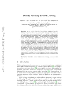 Density Matching Reward Learning