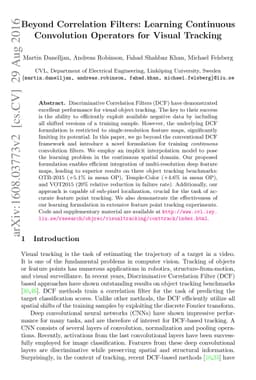Beyond Correlation Filters: Learning Continuous Convolution Operators
  for Visual Tracking