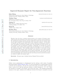 Improved Dynamic Regret for Non-degenerate Functions
