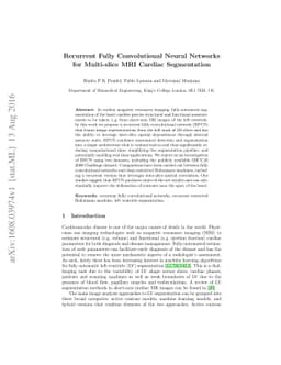 Recurrent Fully Convolutional Neural Networks for Multi-slice MRI
  Cardiac Segmentation