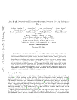 Ultra High-Dimensional Nonlinear Feature Selection for Big Biological
  Data