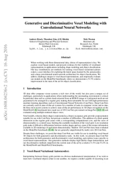 Generative and Discriminative Voxel Modeling with Convolutional Neural
  Networks
