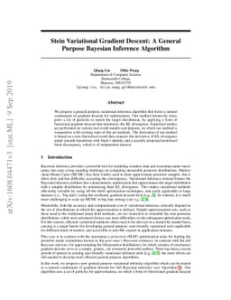 Stein Variational Gradient Descent: A General Purpose Bayesian Inference
  Algorithm