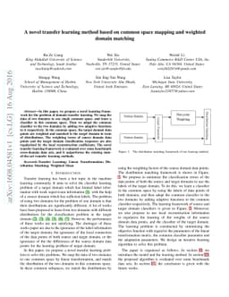 A novel transfer learning method based on common space mapping and
  weighted domain matching