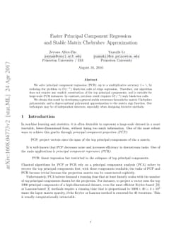 Faster Principal Component Regression and Stable Matrix Chebyshev
  Approximation