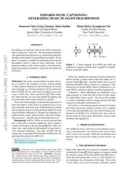 Towards Music Captioning: Generating Music Playlist Descriptions