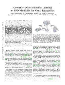 Geometry-aware Similarity Learning on SPD Manifolds for Visual
  Recognition