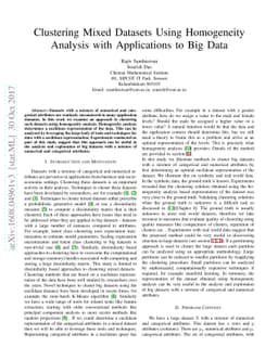 Clustering Mixed Datasets Using Homogeneity Analysis with Applications
  to Big Data