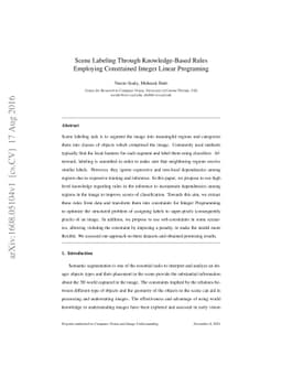 Scene Labeling Through Knowledge-Based Rules Employing Constrained
  Integer Linear Programing