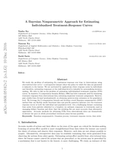 A Bayesian Nonparametric Approach for Estimating Individualized
  Treatment-Response Curves