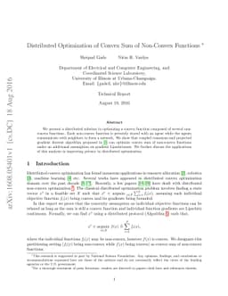 Distributed Optimization of Convex Sum of Non-Convex Functions