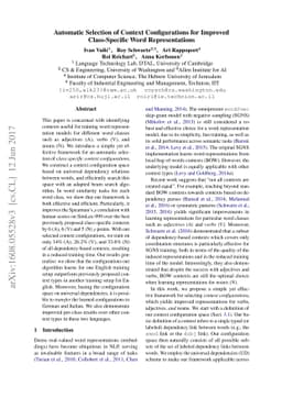 Automatic Selection of Context Configurations for Improved
  Class-Specific Word Representations