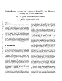 Back to Basics: Unsupervised Learning of Optical Flow via Brightness
  Constancy and Motion Smoothness