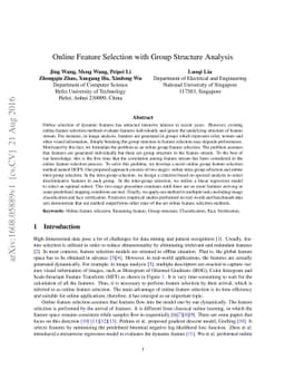 Online Feature Selection with Group Structure Analysis
