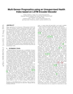 Multi-Sensor Prognostics using an Unsupervised Health Index based on
  LSTM Encoder-Decoder