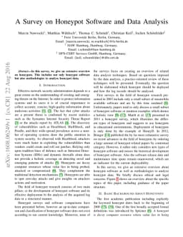 A Survey on Honeypot Software and Data Analysis