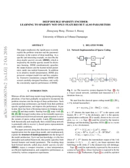 Deep Double Sparsity Encoder: Learning to Sparsify Not Only Features But
  Also Parameters