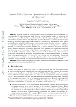 Dynamic Multi-Objectives Optimization with a Changing Number of
  Objectives