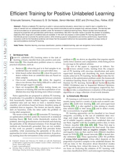 Efficient Training for Positive Unlabeled Learning