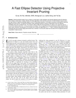 A Fast Ellipse Detector Using Projective Invariant Pruning