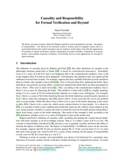 Causality and Responsibility for Formal Verification and Beyond