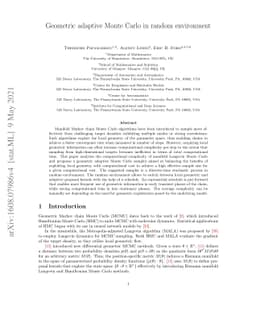 Geometric adaptive Monte Carlo in random environment