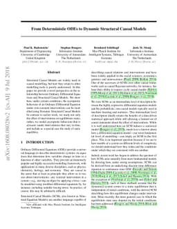 From Deterministic ODEs to Dynamic Structural Causal Models