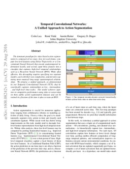 Temporal Convolutional Networks: A Unified Approach to Action
  Segmentation