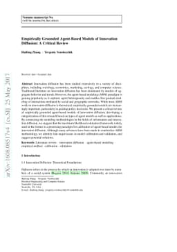 Empirically Grounded Agent-Based Models of Innovation Diffusion: A
  Critical Review