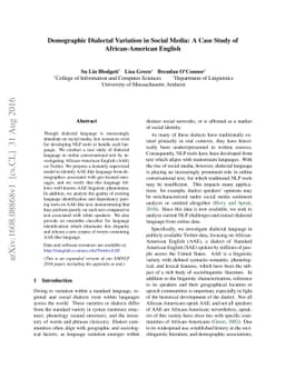 Demographic Dialectal Variation in Social Media: A Case Study of
  African-American English