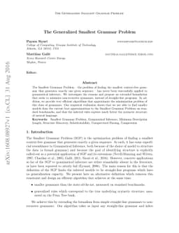 The Generalized Smallest Grammar Problem
