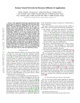 Ternary Neural Networks for Resource-Efficient AI Applications