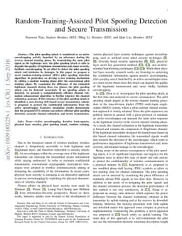 Random-Training-Assisted Pilot Spoofing Detection and Secure
  Transmission