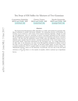 Ten Steps of EM Suffice for Mixtures of Two Gaussians