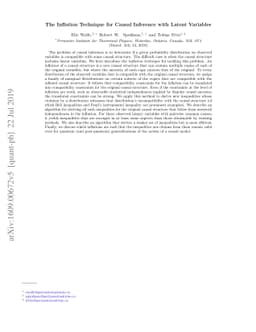 The Inflation Technique for Causal Inference with Latent Variables