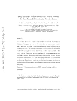 Deep-Anomaly: Fully Convolutional Neural Network for Fast Anomaly
  Detection in Crowded Scenes