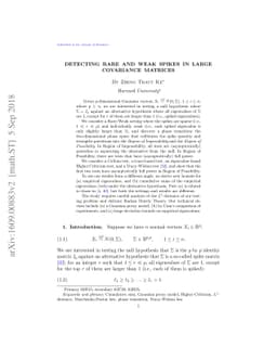 Detecting Rare and Weak Spikes in Large Covariance Matrices