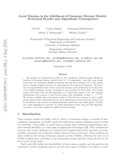 Local Maxima in the Likelihood of Gaussian Mixture Models: Structural
  Results and Algorithmic Consequences