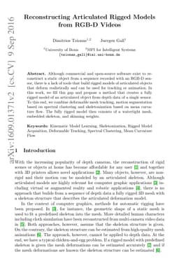 Reconstructing Articulated Rigged Models from RGB-D Videos