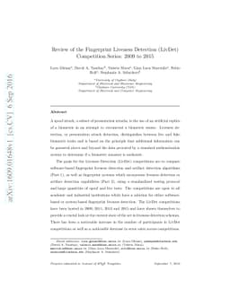Review of the Fingerprint Liveness Detection (LivDet) competition
  series: 2009 to 2015