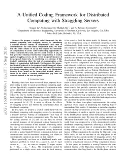 A Unified Coding Framework for Distributed Computing with Straggling
  Servers